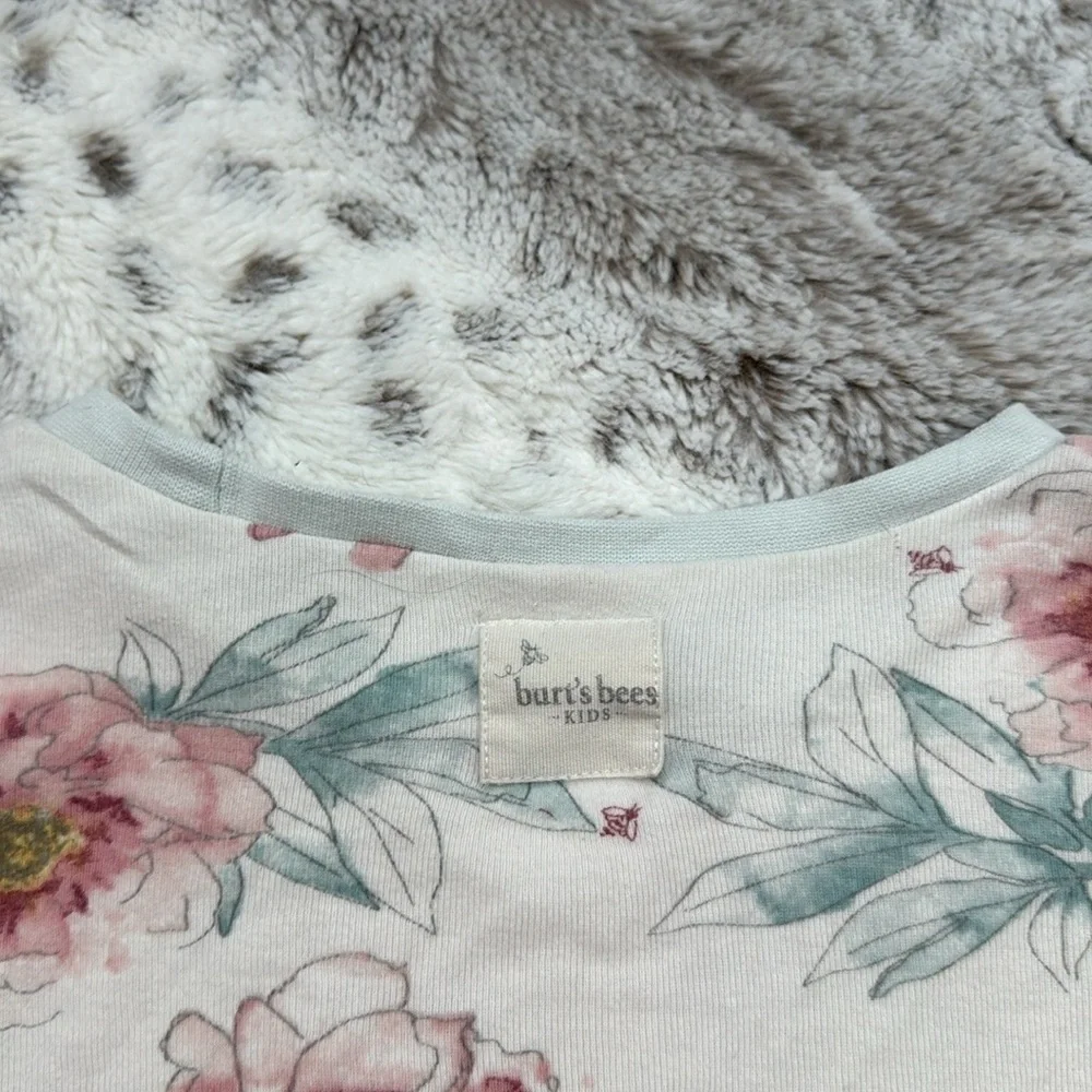 Burt’s Bees Kids matching set girls 5T pastel floral pajamas softgirl loungewear